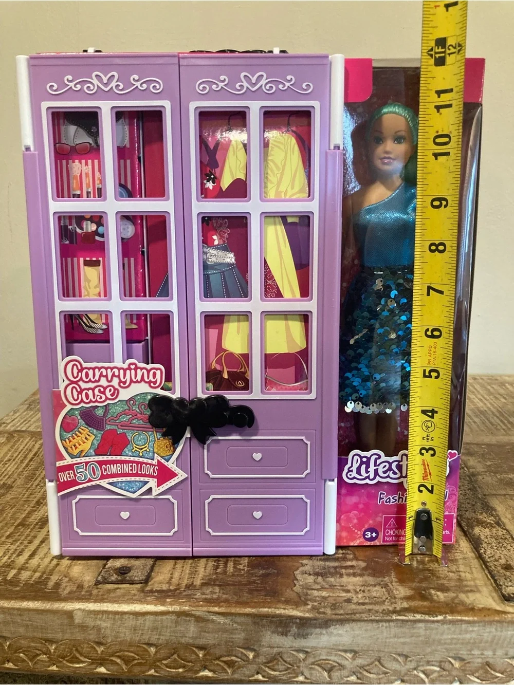Lifestyle Fashion Doll with Purple Wardrobe Carrying Case Blue Sequin Dress New